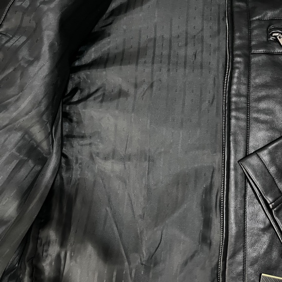 Men's Black Leather Jacket Large - Picture 14 of 14